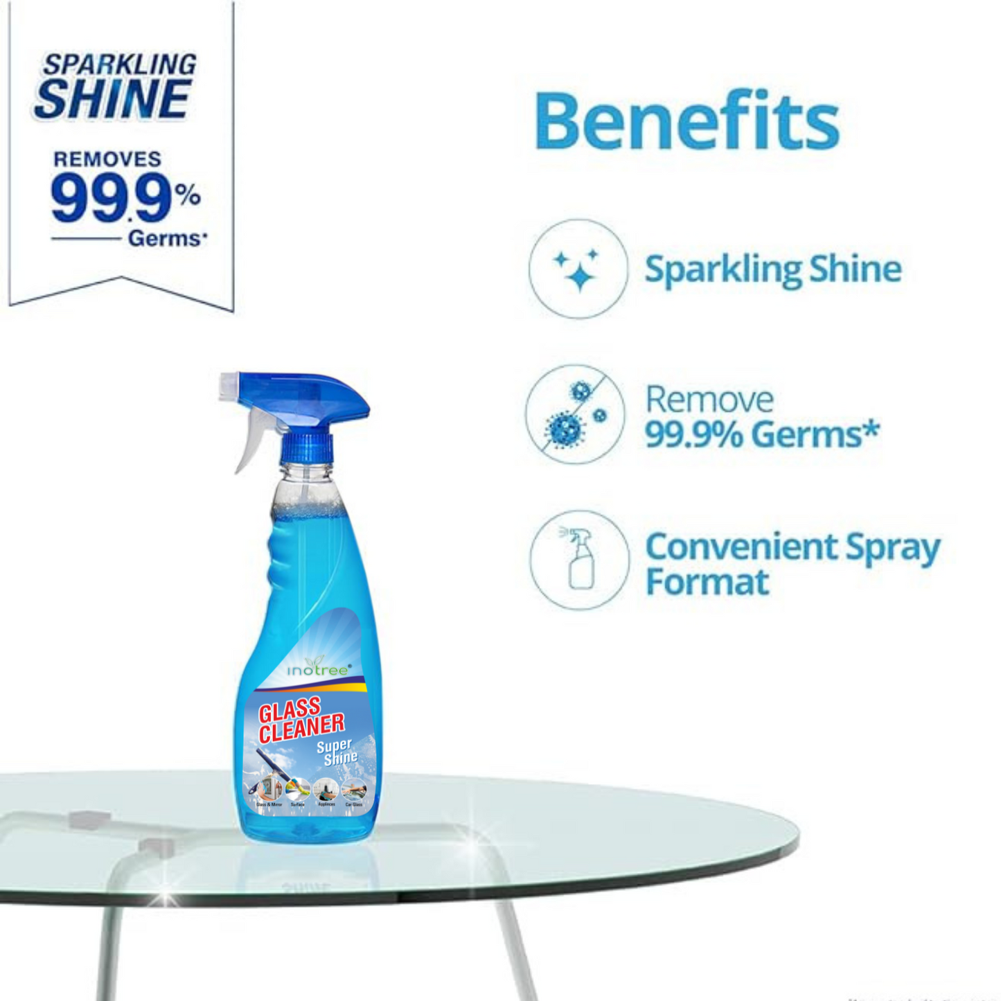 Glass Cleaner All Purpose  Cleans Glass,Mirror,Kitchen,Wood & Over 159 objects  500ML+500ML
