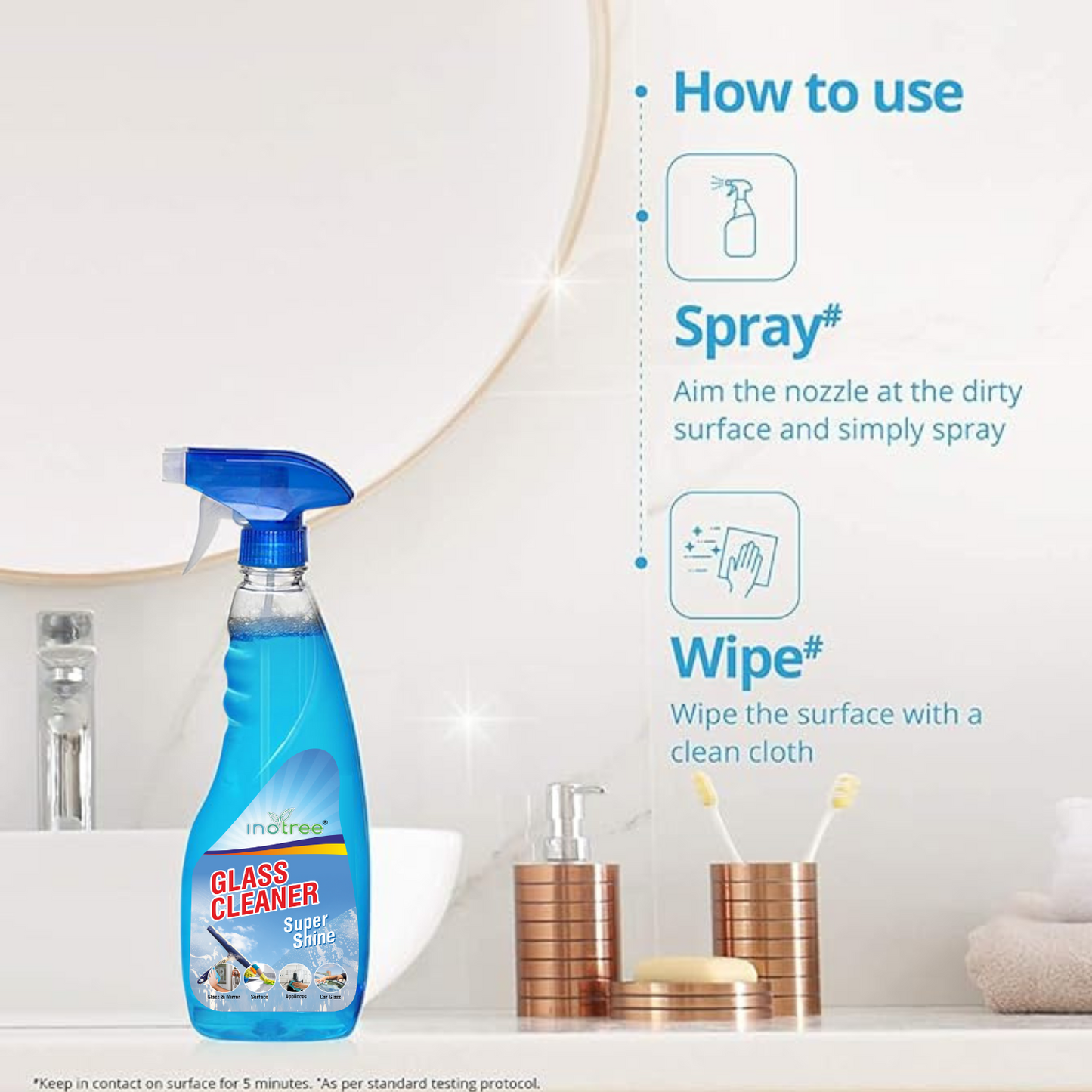 Glass Cleaner All Purpose  Cleans Glass,Mirror,Kitchen,Wood & Over 159 objects  500ML+500ML