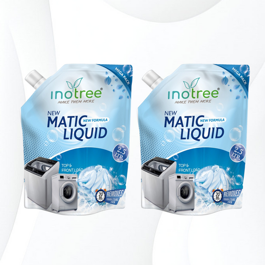 Inotree Matic Detergent Liquid New Formulation Top Load & Front Load Liquid  2*2.5 Liter