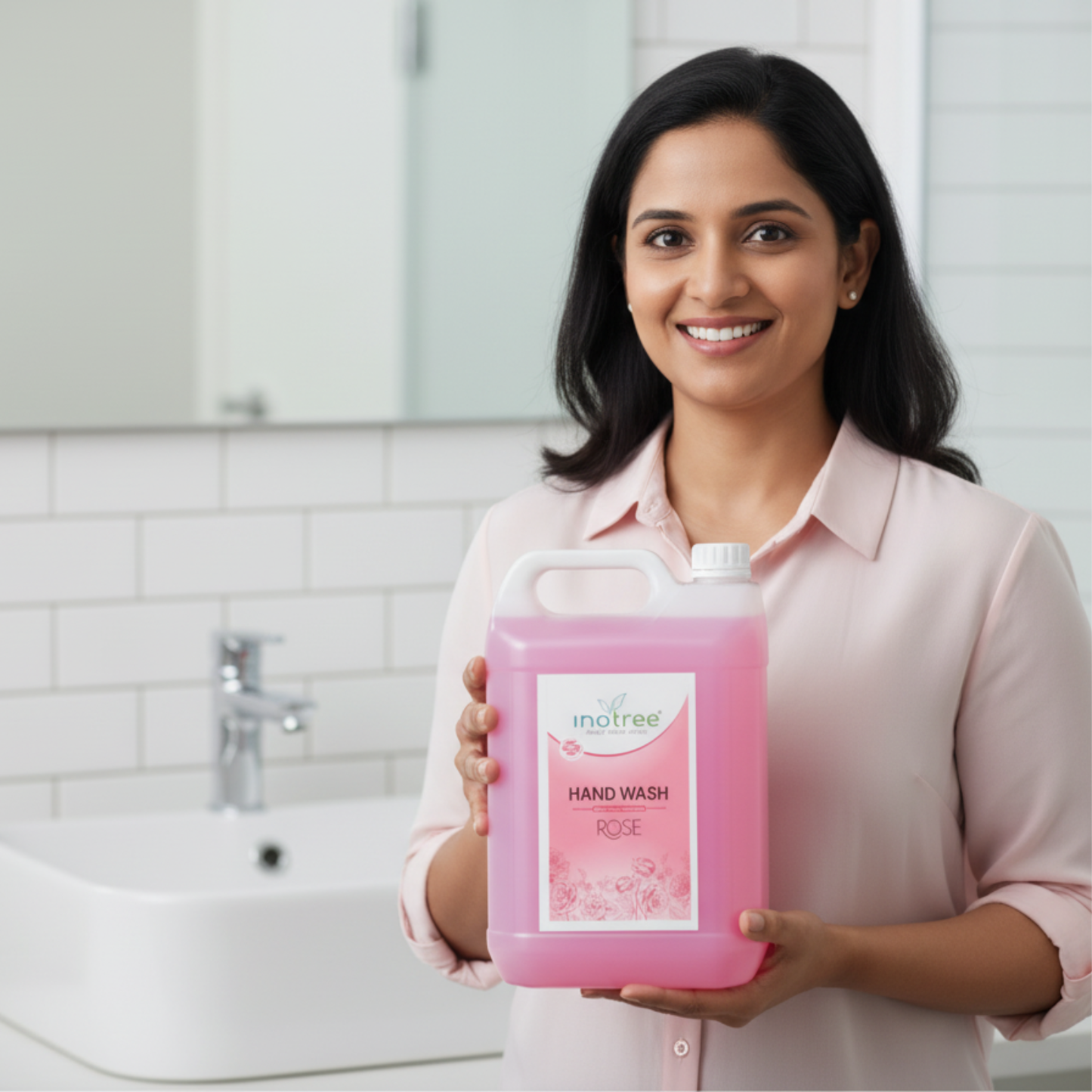 Rose Liquid Handwash Refill, Protect from 99.9% Germs Hand Wash Can 5 Liter