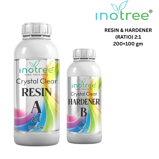 inotree Crystal  Clear Epoxy Resin Art High Intensity Premium Resin and Hardener Kit (2:1 Ratio) -(200 GM+100 GM)