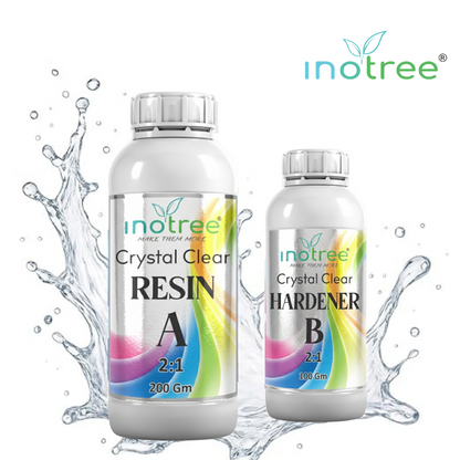 inotree Crystal  Clear Epoxy Resin Art High Intensity Premium Resin and Hardener Kit (2:1 Ratio) -(200 GM+100 GM)