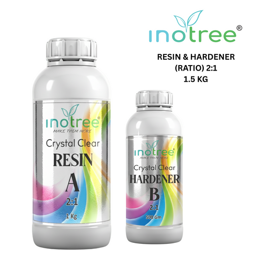 inotree Crystal  Clear Epoxy Resin Art High Intensity Premium Resin and Hardener Kit (2:1 Ratio) -1.5 KG