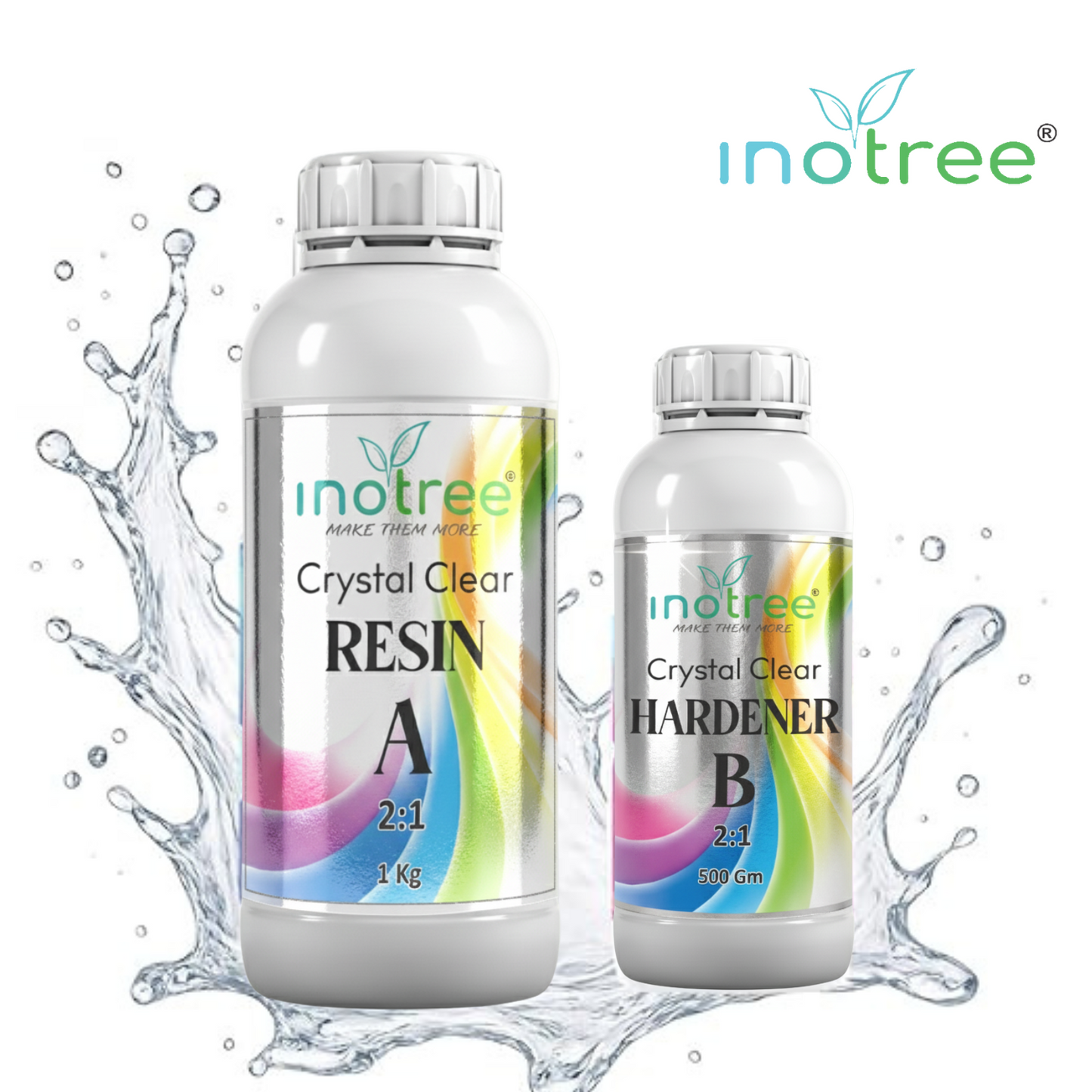 inotree Crystal  Clear Epoxy Resin Art High Intensity Premium Resin and Hardener Kit (2:1 Ratio) -1.5 KG