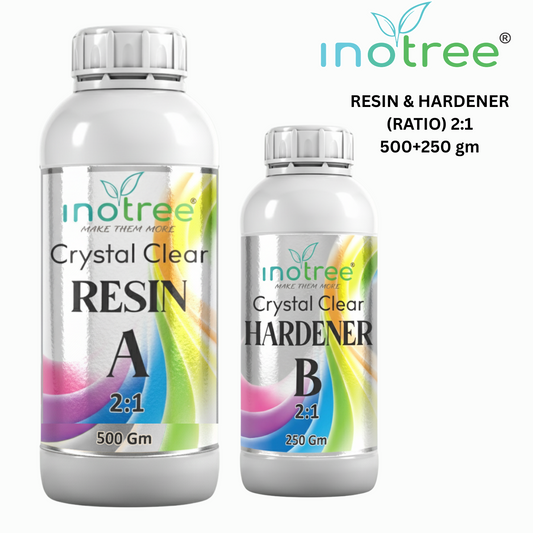 inotree Crystal  Clear Epoxy Resin Art High Intensity Premium Resin and Hardener Kit (2:1 Ratio) -(500GM+250 GM)