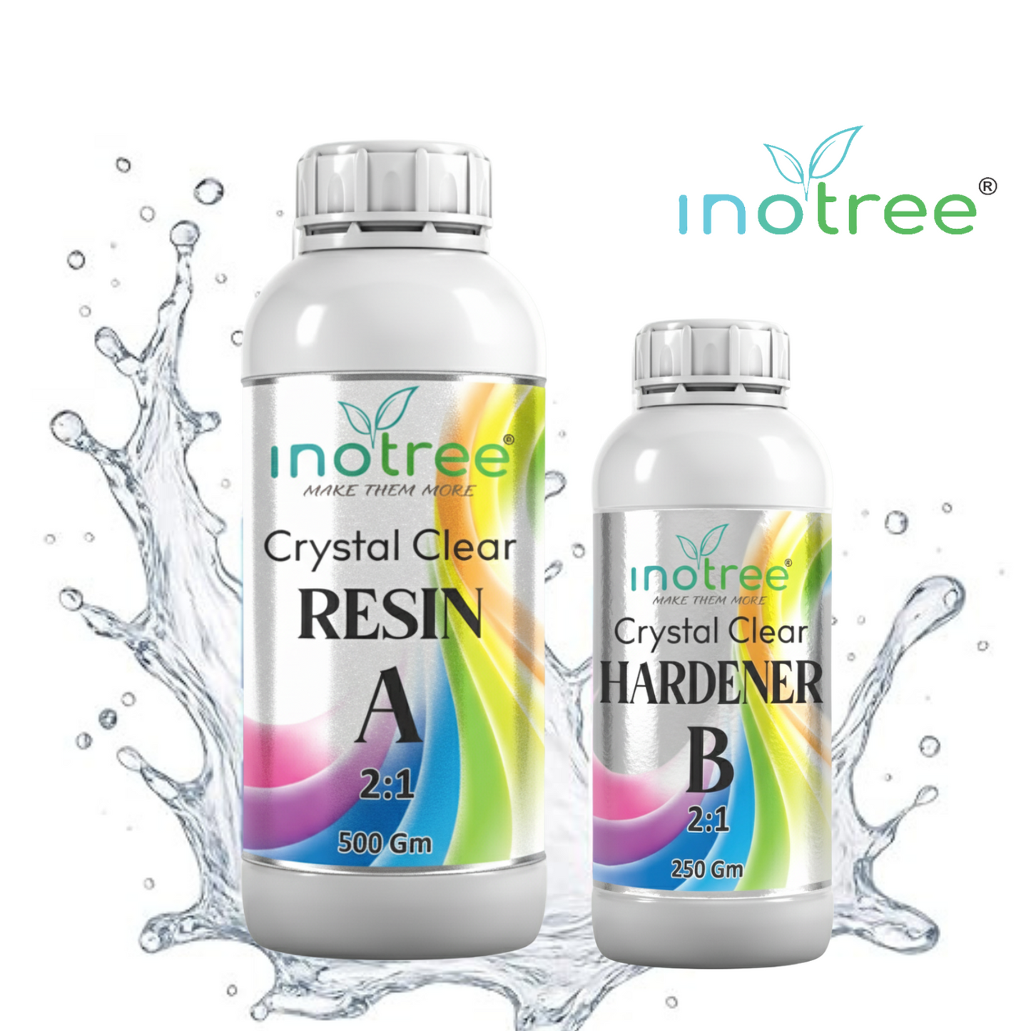 inotree Crystal  Clear Epoxy Resin Art High Intensity Premium Resin and Hardener Kit (2:1 Ratio) -(500GM+250 GM)